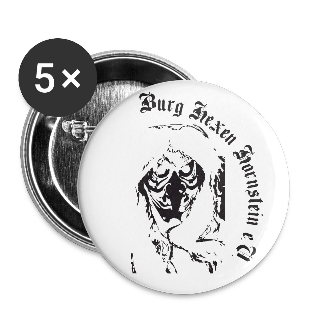 Burg Hexen Hornstein Buttons klein 25 mm (5er Pack) - Weiß