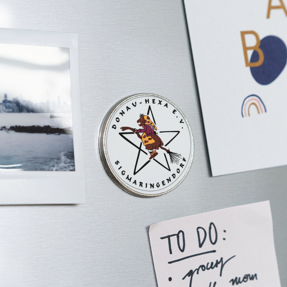 Runder Kühlschrankmagnet - Weiß